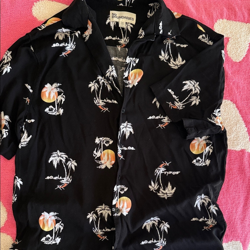 No Boundaries Black and Orange Tropical Men's Shirt